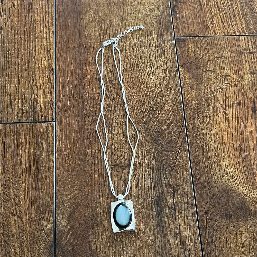 Kenneth Cole Reaction Silver and Black Pendant Necklace